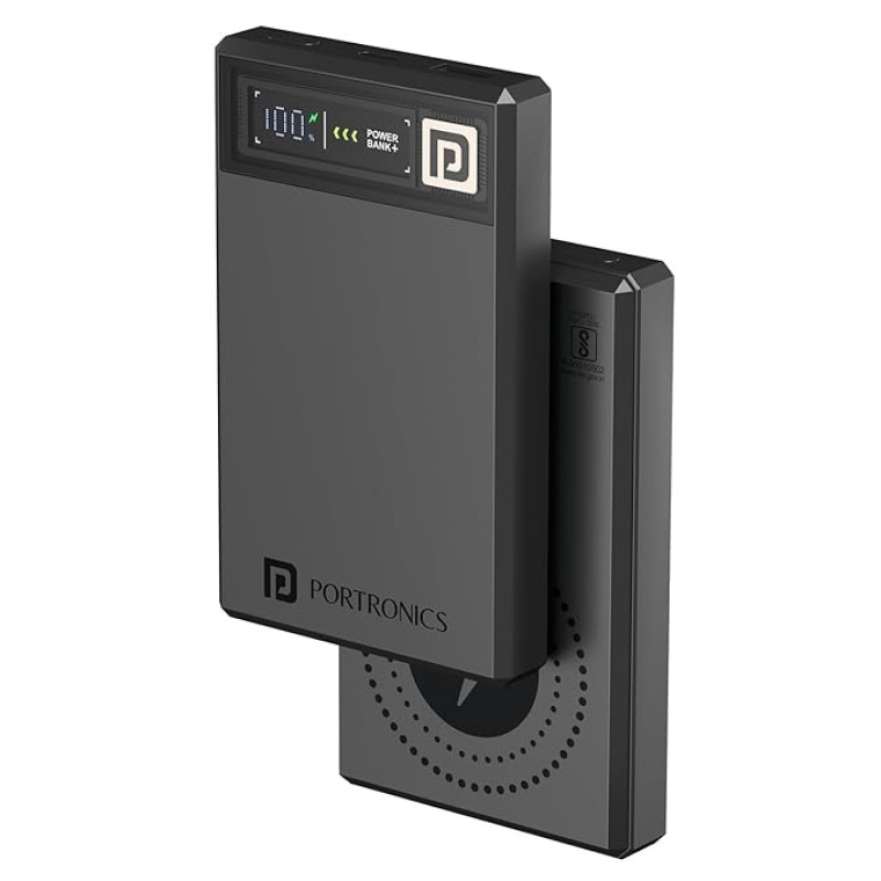 Portronics Luxcell MagClick 10k 10000 mAh 15W Magnetic Wireless Fast Charging Power Bank Premium Finish, 22.5 Wired Output Compatible with iPhone 12 & Above,Type C Smartphones,Tablets(Dark Grey) Portronics Luxcell MagClick 10k 10000 mAh 15W Magnetic Wireless Fast Charging Power Bank Premium Finish, 22.5 Wired Output Compatible with iPhone 12 & Above,Type C Smartphones,Tablets(Dark Grey)
