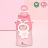 R for Rabbit Steebo Zoobie Premium Stainless Steel Water Sipper for Baby, Spill Proof BPA Free Soft Silicone Straw Drinking Sipper for Kids of 12+ Months (550ml, Pink Bunny)