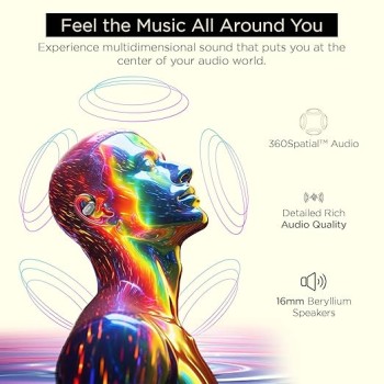 truke Newly Launched Buds Liberty Open Ear Wireless Earbuds with 360Spatial� Audio Experience, 16mm Beryllium Speaker, 60H Playtime, Quad Mic for Crystal-Clear Calls, Fast Charging, BT5.4 truke Newly Launched Buds Liberty Open Ear Wireless Earbuds with 360Spatial� Audio Experience, 16mm Beryllium Speaker, 60H Playtime, Quad Mic for Crystal-Clear Calls, Fast Charging, BT5.4