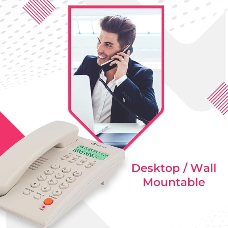 Beetel Newly Launched G30, TEC Certified, Caller ID LCD Display, Ringer LED,DTMF/FSK Compatible, 2-Way Adjustable Speaker Phone, Music on Hold, Desk/Wall Mountable, 3 Level LCD Contrast(G30-Warm Grey) Beetel Newly Launched G30, TEC Certified, Caller ID LCD Display, Ringer LED,DTMF/FSK Compatible, 2-Way Adjustable Speaker Phone, Music on Hold, Desk/Wall Mountable, 3 Level LCD Contrast(G30-Warm Grey)