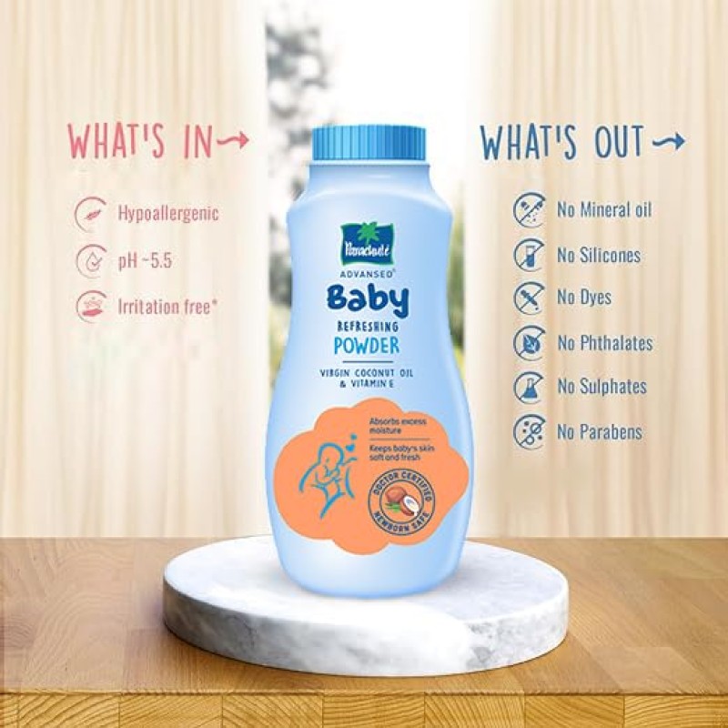 Parachute Advansed Baby Refreshing Powder| Enriched with Virgin Coconut Oil | Refreshes Baby�s Skin| 200 gm Parachute Advansed Baby Refreshing Powder| Enriched with Virgin Coconut Oil | Refreshes Baby�s Skin| 200 gm