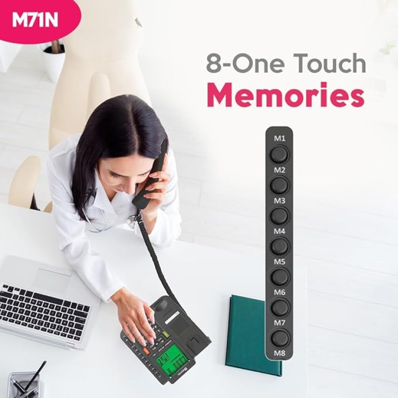 Beetel M71N Caller ID Landline Phone for Home or Office, 16 Digit Display, 2-Way Speaker Phone with Adjustable Volume, 8 One Touch Memory Buttons, TEC Certified, 30 Incoming Call Memory (Anthracite) Beetel M71N Caller ID Landline Phone for Home or Office, 16 Digit Display, 2-Way Speaker Phone with Adjustable Volume, 8 One Touch Memory Buttons, TEC Certified, 30 Incoming Call Memory (Anthracite)