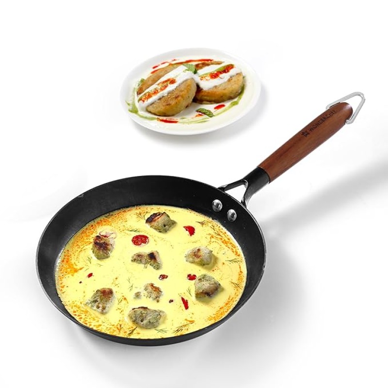 Wonderchef Pre-Seasoned Ferro Light 24cm Cast Iron Fry Pan | 1.4L | Acacia Wooden Handles | Gravity Moulding Technology | No Chemical Coating |10 Year Warranty Wonderchef Pre-Seasoned Ferro Light 24cm Cast Iron Fry Pan | 1.4L | Acacia Wooden Handles | Gravity Moulding Technology | No Chemical Coating |10 Year Warranty