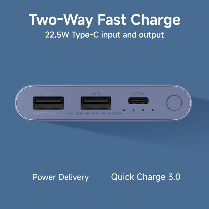 Xiaomi Power Bank 4i 10000mAh 22.5W Fast Charging PD|Smart 12 Layer Protection| Durable Steel Casing |Triple Output Ports|Supports All Phone(MI Power Bank),Purple Xiaomi Power Bank 4i 10000mAh 22.5W Fast Charging PD|Smart 12 Layer Protection| Durable Steel Casing |Triple Output Ports|Supports All Phone(MI Power Bank),Purple