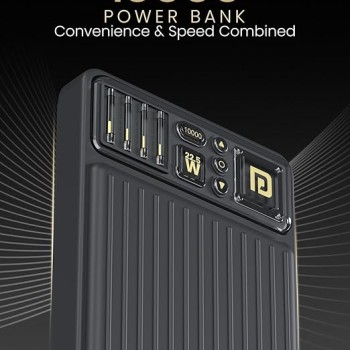 Portronics Luxcell Bind Mini 10k 10000mAh Nano Powerbank with 22.5W Fast Charging, in-Built Type C PD(Input & Output) /8 Pin Cable, LED Indicator, USB-A Mach Output, Compatible with Smartphones Portronics Luxcell Bind Mini 10k 10000mAh Nano Powerbank with 22.5W Fast Charging, in-Built Type C PD(Input & Output) /8 Pin Cable, LED Indicator, USB-A Mach Output, Compatible with Smartphones
