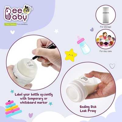 BeeBaby Pump N' Protect Breast Milk Storage Bottles. Pack of 3 Milk Collection Bottles fits Most Wide Neck Breast Pumps. 100% BPA Free. 150ML / 5oz. White BeeBaby Pump N' Protect Breast Milk Storage Bottles. Pack of 3 Milk Collection Bottles fits Most Wide Neck Breast Pumps. 100% BPA Free. 150ML / 5oz. White