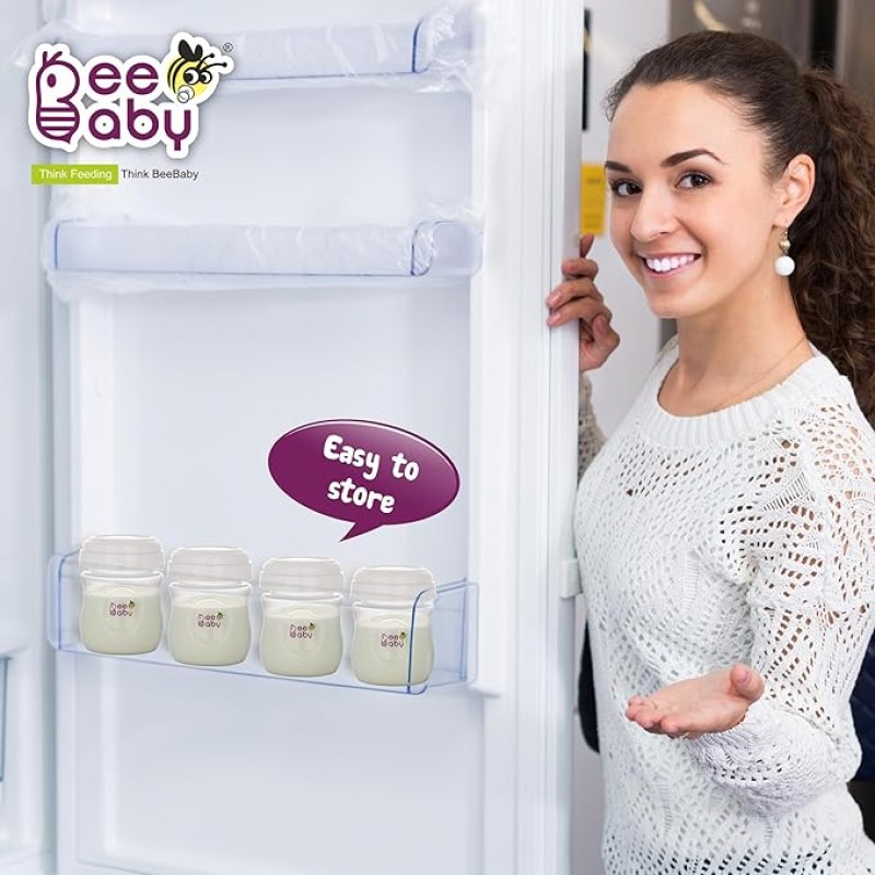 BeeBaby Pump N' Protect Breast Milk Storage Bottles. Pack of 3 Milk Collection Bottles fits Most Wide Neck Breast Pumps. 100% BPA Free. 150ML / 5oz. White BeeBaby Pump N' Protect Breast Milk Storage Bottles. Pack of 3 Milk Collection Bottles fits Most Wide Neck Breast Pumps. 100% BPA Free. 150ML / 5oz. White
