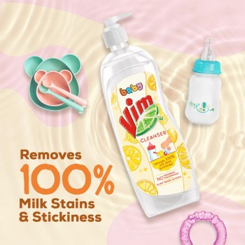 Vim Baby Dishwash Liquid, Removes 100 Milk Stains and Odours, Plant-Based actives, Paraben and Phosphate free, Safe for Child-Utensils, 500ml Vim Baby Dishwash Liquid, Removes 100 Milk Stains and Odours, Plant-Based actives, Paraben and Phosphate free, Safe for Child-Utensils, 500ml