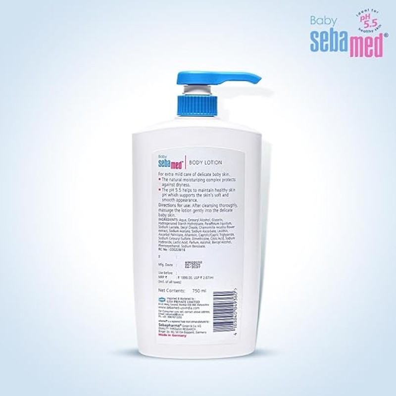 Sebamed Baby Body Lotion 750 ml|Ph 5.5|Camomile & Allantoin| Dermatalogically tested| Sensitive skin Sebamed Baby Body Lotion 750 ml|Ph 5.5|Camomile & Allantoin| Dermatalogically tested| Sensitive skin