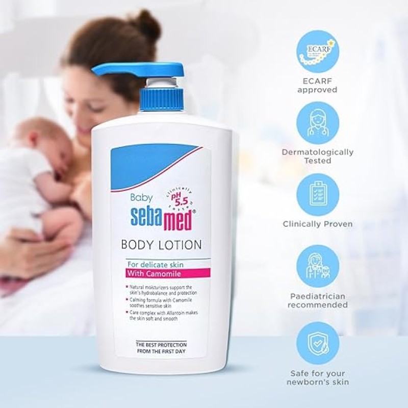 Sebamed Baby Body Lotion 750 ml|Ph 5.5|Camomile & Allantoin| Dermatalogically tested| Sensitive skin Sebamed Baby Body Lotion 750 ml|Ph 5.5|Camomile & Allantoin| Dermatalogically tested| Sensitive skin