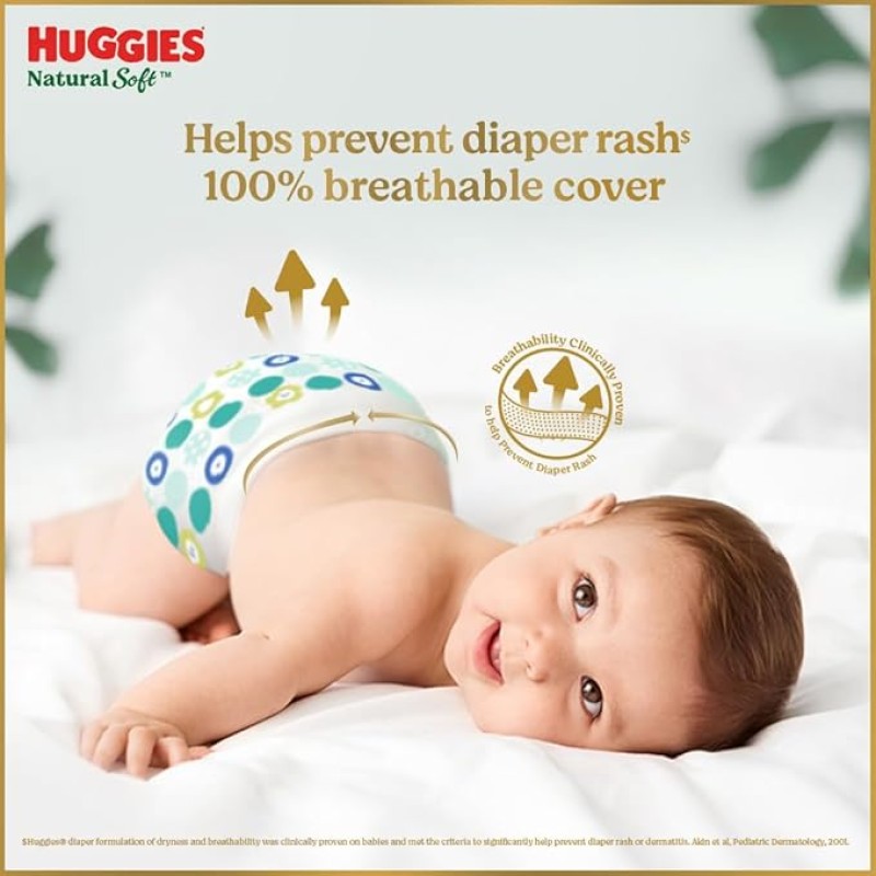 Huggies Natural Soft Premium Baby Diaper Pants, Our No.1 Soft Pants, Newborn/Extra Small (XS) Size (0-5 Kgs), Pack of 76 | Cloud Softness All over with India's 1st Cloud Touch Belt Huggies Natural Soft Premium Baby Diaper Pants, Our No.1 Soft Pants, Newborn/Extra Small (XS) Size (0-5 Kgs), Pack of 76 | Cloud Softness All over with India's 1st Cloud Touch Belt