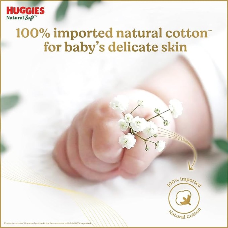 Huggies Natural Soft Premium Baby Diaper Pants, Our No.1 Soft Pants, Newborn/Extra Small (XS) Size (0-5 Kgs), Pack of 76 | Cloud Softness All over with India's 1st Cloud Touch Belt Huggies Natural Soft Premium Baby Diaper Pants, Our No.1 Soft Pants, Newborn/Extra Small (XS) Size (0-5 Kgs), Pack of 76 | Cloud Softness All over with India's 1st Cloud Touch Belt