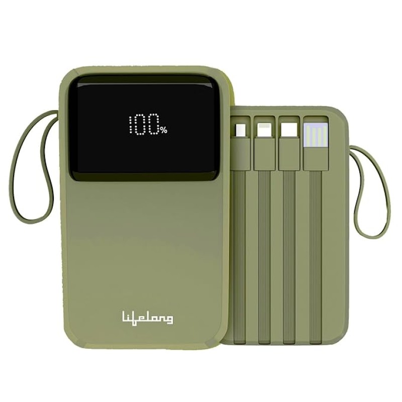 Lifelong Electronics 20000mAh 22.5W Fast Charging Power Bank | 3 Inputs (in-Built USB Cable + Lightning + Type-C Port) | 6 Outputs (3 in-Built Cables + 1 Type-C Port + 2 USB Ports) | QC 3.0 Powerbank Lifelong Electronics 20000mAh 22.5W Fast Charging Power Bank | 3 Inputs (in-Built USB Cable + Lightning + Type-C Port) | 6 Outputs (3 in-Built Cables + 1 Type-C Port + 2 USB Ports) | QC 3.0 Powerbank