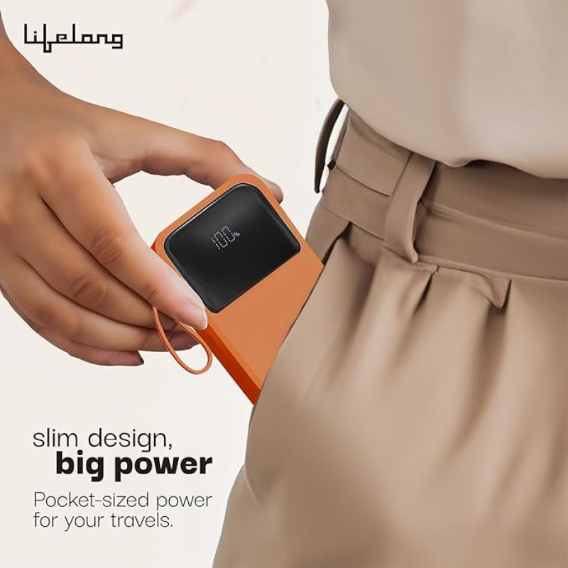 Lifelong Electronics 20000mAh 22.5W Fast Charging Power Bank | 3 Inputs (in-Built USB Cable + Lightning + Type-C Port) | 6 Outputs (3 in-Built Cables + 1 Type-C Port + 2 USB Ports) | QC 3.0 Powerbank Lifelong Electronics 20000mAh 22.5W Fast Charging Power Bank | 3 Inputs (in-Built USB Cable + Lightning + Type-C Port) | 6 Outputs (3 in-Built Cables + 1 Type-C Port + 2 USB Ports) | QC 3.0 Powerbank