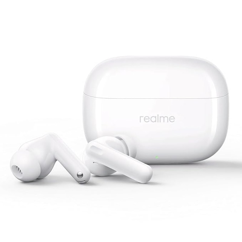 realme Buds T310 Truly Wireless in Ear Earbuds with 46dB Hybrid ANC, 360� Spatial Audio, 12.4mm Dynamic Bass Driver, Upto 40Hrs Battery and Fast Charging (Agile White) realme Buds T310 Truly Wireless in Ear Earbuds with 46dB Hybrid ANC, 360� Spatial Audio, 12.4mm Dynamic Bass Driver, Upto 40Hrs Battery and Fast Charging (Agile White)
