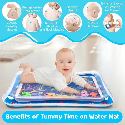 FIGMENT Tummy Time Water Play Mat for Babies 3–24 Months, Premium Baby Toy for Muscle Development, Sensory Activity Mat for Infants, Leakproof & Portable (Water Mat)