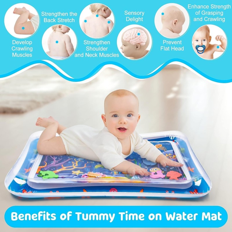 FIGMENT Tummy Time Water Play Mat for Babies 3–24 Months, Premium Baby Toy for Muscle Development, Sensory Activity Mat for Infants, Leakproof & Portable (Water Mat) FIGMENT Tummy Time Water Play Mat for Babies 3–24 Months, Premium Baby Toy for Muscle Development, Sensory Activity Mat for Infants, Leakproof & Portable (Water Mat)