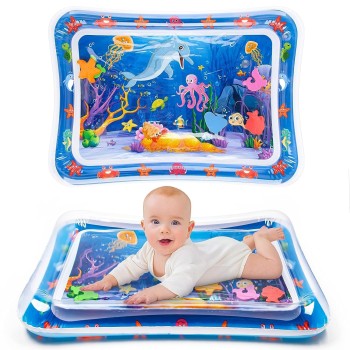 FIGMENT Tummy Time Water Play Mat for Babies 3–24 Months, Premium Baby Toy for Muscle Development, Sensory Activity Mat for Infants, Leakproof & Portable (Water Mat)