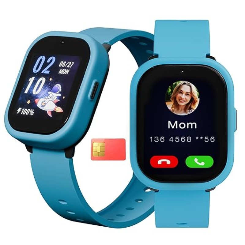 Vibez Smart Watch for Kids – SIM Card, 4G Voice Calling, GPS Location Tracker, Voice Chat, Video Call, Geo-Fencing, SOS Emergency, Health Monitoring Baby Smartwatch & Parental Control (Miracle, Blue) Vibez Smart Watch for Kids – SIM Card, 4G Voice Calling, GPS Location Tracker, Voice Chat, Video Call, Geo-Fencing, SOS Emergency, Health Monitoring Baby Smartwatch & Parental Control (Miracle, Blue)