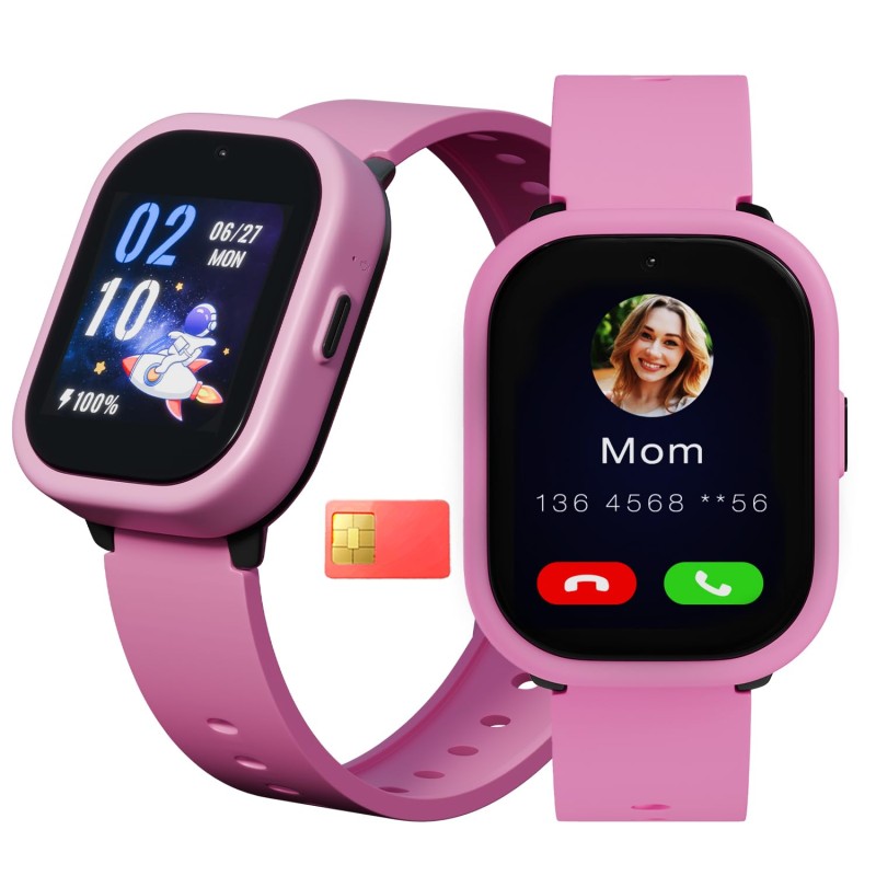 Vibez Smart Watch for Kids � SIM Card, 4G Voice Calling, GPS Location Tracker, Voice Chat, Video Call, Geo-Fencing, SOS Emergency, Health Monitoring Baby Smartwatch & Parental Control (Miracle, Pink) Vibez Smart Watch for Kids � SIM Card, 4G Voice Calling, GPS Location Tracker, Voice Chat, Video Call, Geo-Fencing, SOS Emergency, Health Monitoring Baby Smartwatch & Parental Control (Miracle, Pink)