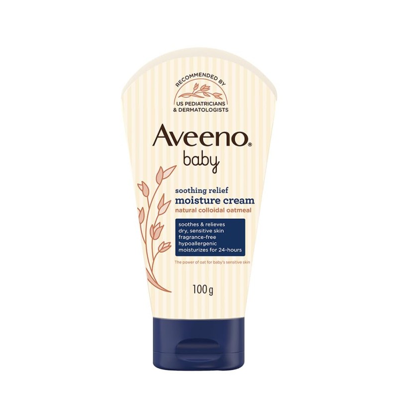 Aveeno Baby Soothing Relief Moisture Cream 100g 24-Hour Protection for Dry, Itchy, Sensitive Skin | Clinically Proven | Active natural oats | US pediatrician recommended | Hypoallergenic, fragrance-free & paraben-free Aveeno Baby Soothing Relief Moisture Cream 100g 24-Hour Protection for Dry, Itchy, Sensitive Skin | Clinically Proven | Active natural oats | US pediatrician recommended | Hypoallergenic, fragrance-free & paraben-free
