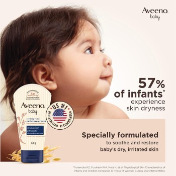 Aveeno Baby Soothing Relief Moisture Cream 100g 24-Hour Protection for Dry, Itchy, Sensitive Skin | Clinically Proven | Active natural oats | US pediatrician recommended | Hypoallergenic, fragrance-free & paraben-free Aveeno Baby Soothing Relief Moisture Cream 100g 24-Hour Protection for Dry, Itchy, Sensitive Skin | Clinically Proven | Active natural oats | US pediatrician recommended | Hypoallergenic, fragrance-free & paraben-free
