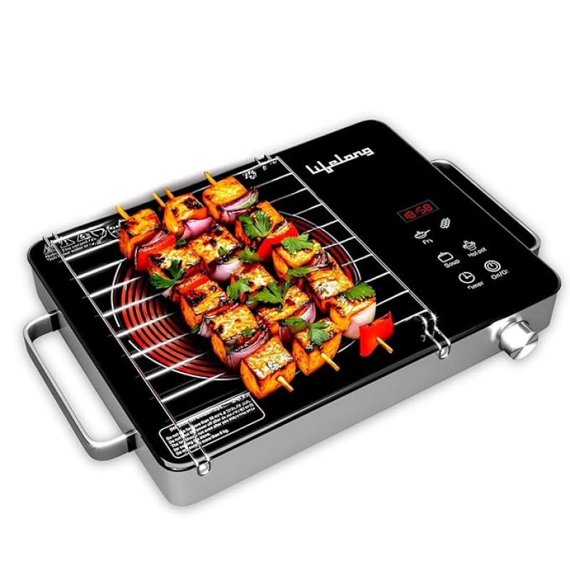 Lifelong 2000 Watt Infrared Induction Stove with Digital Display - Surge Protection, Electric Induction, 4 Cooking Modes, Auto Shut Off & Temperature Control with Voltage Protection Lifelong 2000 Watt Infrared Induction Stove with Digital Display - Surge Protection, Electric Induction, 4 Cooking Modes, Auto Shut Off & Temperature Control with Voltage Protection