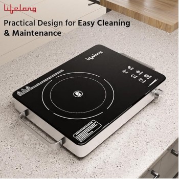 Lifelong 2000 Watt Infrared Induction Stove with Digital Display - Surge Protection, Electric Induction, 4 Cooking Modes, Auto Shut Off & Temperature Control with Voltage Protection