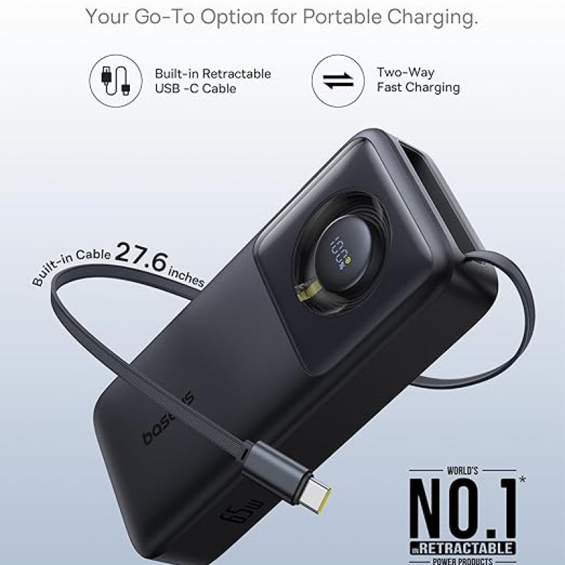 Baseus Free2Pull 20k 65W Cable Black Baseus Free2Pull 20k 65W Cable Black