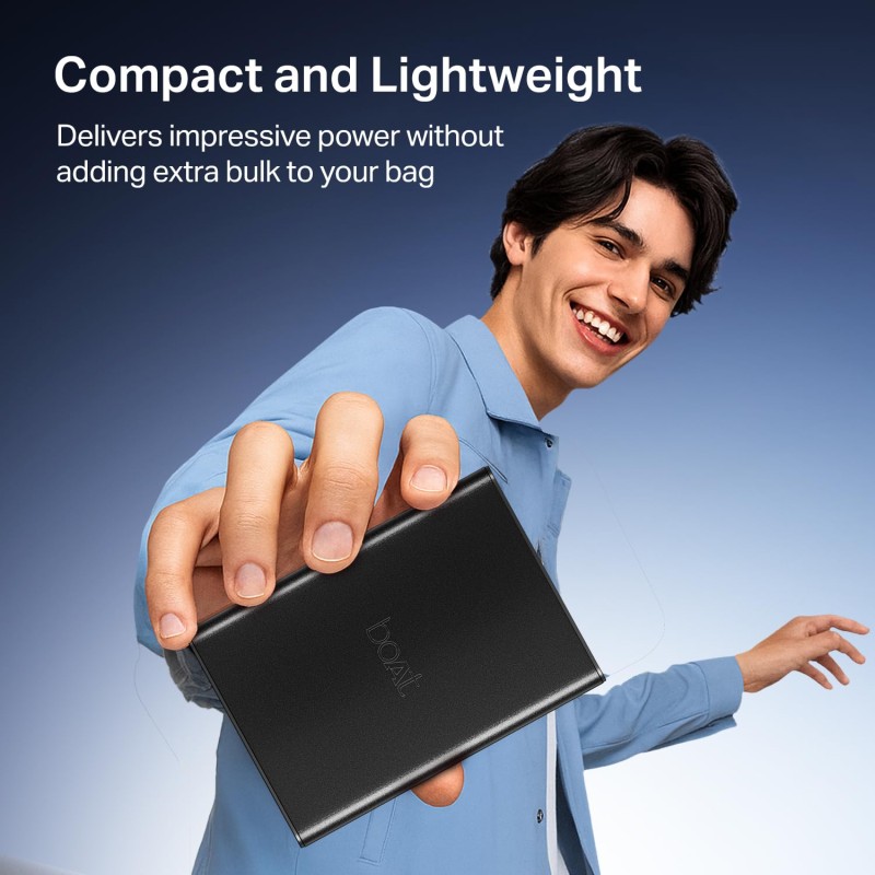boAt Energyshroom PB400 Pro 20000mAh | Pocket Size, Compact Power Bank w/USB Type-C Input (2-Way Port), 3X Output Ports, Compatible with Tablets, Smartphones, Earbuds, Smartwatch(Carbon Black) boAt Energyshroom PB400 Pro 20000mAh | Pocket Size, Compact Power Bank w/USB Type-C Input (2-Way Port), 3X Output Ports, Compatible with Tablets, Smartphones, Earbuds, Smartwatch(Carbon Black)
