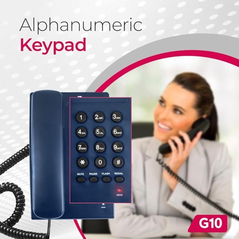 Beetel G10 Newly Launched, Corded Landline Phone, Ringer LED Indication, Desk and Wall Mountable, 3 Step Ringer Volume Control, Tone/Puls/Flash/Pause/Redial, TEC Certified (G10 Blue) Beetel G10 Newly Launched, Corded Landline Phone, Ringer LED Indication, Desk and Wall Mountable, 3 Step Ringer Volume Control, Tone/Puls/Flash/Pause/Redial, TEC Certified (G10 Blue)