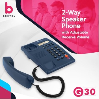 Beetel Newly Launched G30 Landline, TEC Certified, Caller ID LCD Display, Ringer LED, DTMF/FSK Compatible, 2-Way Adjustable Speaker Phone, Desk/Wall Mountable, 3 Level LCD Contrast(G30-Blue) Beetel Newly Launched G30 Landline, TEC Certified, Caller ID LCD Display, Ringer LED, DTMF/FSK Compatible, 2-Way Adjustable Speaker Phone, Desk/Wall Mountable, 3 Level LCD Contrast(G30-Blue)