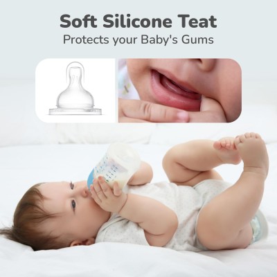 R for Rabbit First Feed Soft Silicone Nipple Teat for Glass, PP, and Stainless Steel Bottles (Size - L) Pack of 2