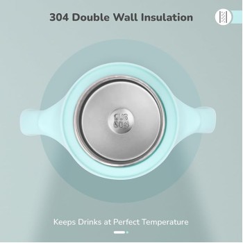 R for Rabbit Steebo Fusion Premium Stainless Steel Spout Cup for Baby, Leak & Spill Proof BPA Free Soft Silicone Straw Drinking Spout Sipper Bottle for Baby Boy & Girl of 6+ Months (270ml, Lake Blue)