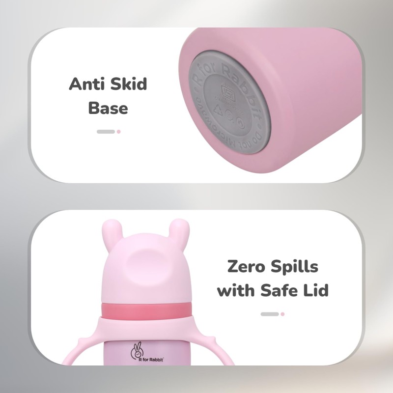 R for Rabbit Steebo Tiny Tales Premium Stainless Steel Straw Sipper for Baby, Leak & Spill Proof BPA Free Soft Silicone Straw Drinking Sipper Bottle for Baby Boy & Girl of 6+ Months (270ml, Pink) R for Rabbit Steebo Tiny Tales Premium Stainless Steel Straw Sipper for Baby, Leak & Spill Proof BPA Free Soft Silicone Straw Drinking Sipper Bottle for Baby Boy & Girl of 6+ Months (270ml, Pink)