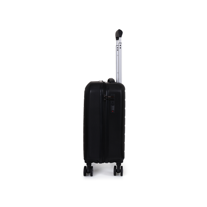 SPACEWALK Cadillac Hard Case ABS luggage, Airline-Approved CABIN SUITCASE, 42ltr, 8 Spinner Wheels, Anti-Theft Zip, TSA Lock, Durable & Lightweight (Black) SPACEWALK Cadillac Hard Case ABS luggage, Airline-Approved CABIN SUITCASE, 42ltr, 8 Spinner Wheels, Anti-Theft Zip, TSA Lock, Durable & Lightweight (Black)