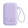 Baseus QPow 2 10000mAh 30W Fast-Charging Power Bank � Dual Built-in Type-C Cables, Digital Display, PD Compatible � Nebula Purple