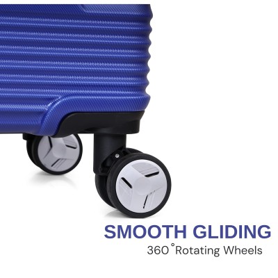 Spacewalk Gloster Hard Luggage Set of 3, 57 cm, 67 cm & 77 cm, 8 Wheels, Blue Spacewalk Gloster Hard Luggage Set of 3, 57 cm, 67 cm & 77 cm, 8 Wheels, Blue