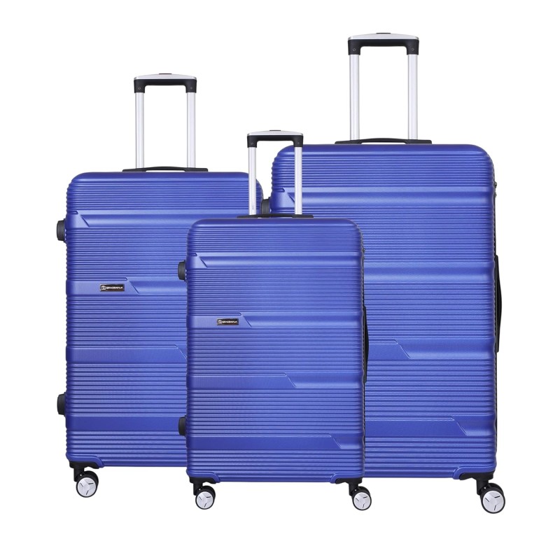 Spacewalk Gloster Hard Luggage Set of 3, 57 cm, 67 cm & 77 cm, 8 Wheels, Blue Spacewalk Gloster Hard Luggage Set of 3, 57 cm, 67 cm & 77 cm, 8 Wheels, Blue