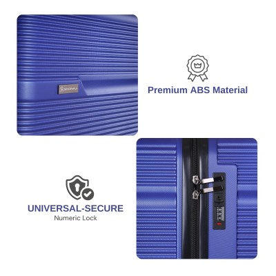 Spacewalk Gloster Hard Luggage Set of 3, 57 cm, 67 cm & 77 cm, 8 Wheels, Blue Spacewalk Gloster Hard Luggage Set of 3, 57 cm, 67 cm & 77 cm, 8 Wheels, Blue