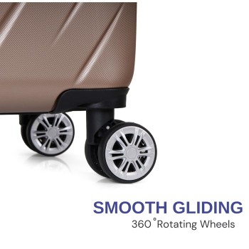 SPACEWALK STYLUX Hard Luggage, 76L, MEDIUM, Smooth 8 Spinner Wheels, Durable Hard Case ABS Material, Anti-Theft Zip, TSA Lock, Lightweight, Ergonomic Telescopic Handle, 3-Year Warranty