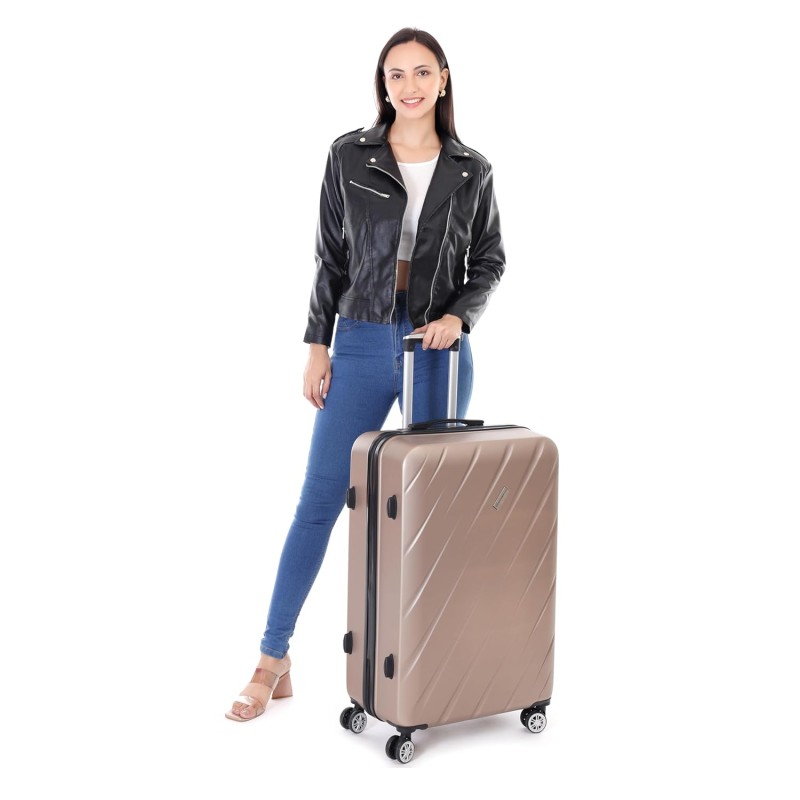 SPACEWALK STYLUX Hard Case ABS Luggage, SET OF 3 (S, M, L), 8 Spinner Wheels, TSA Lock, Anti-Theft Zip, Lightweight & Durable, 3-Year Warranty, Made in India SPACEWALK STYLUX Hard Case ABS Luggage, SET OF 3 (S, M, L), 8 Spinner Wheels, TSA Lock, Anti-Theft Zip, Lightweight & Durable, 3-Year Warranty, Made in India
