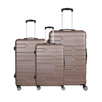 SPACEWALK TOKYO Hard Case ABS Luggage, SET OF 3 (S, M, L), 8 Spinner Wheels, TSA Lock, Anti-Theft Zip, Lightweight & Durable, 3-Year Warranty, Made in India