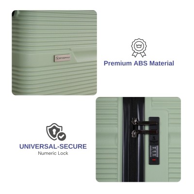 Spacewalk Gloster Hard Luggage Set of 3, 57 cm, 67 cm & 77 cm, 8 Wheels, 3 Year Warranty, Pista Green Spacewalk Gloster Hard Luggage Set of 3, 57 cm, 67 cm & 77 cm, 8 Wheels, 3 Year Warranty, Pista Green