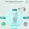R for Rabbit Spikey Premium Baby Straw Sipper with Anti Gravity Ball | Zero Spill Sippy Cup with Soft Silicone Straw BPA Free & Non Toxic Leak Proof for Kids 9+ Months - (320 ml, Lake Blue)