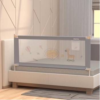 Cherilo Baby Bed Rail Guard for Baby Safety & Toddler Safety, 180cm X 73cm, Foldable & Portable, Height Adjustable & Collapsible Bed Rail Barrier, Single Bed Side Rails for Baby, (Pack of 1)