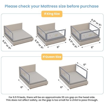 Cherilo Baby Bed Rail Guard for Baby Safety & Toddler Safety, 180cm X 73cm, Foldable & Portable, Height Adjustable & Collapsible Bed Rail Barrier, Single Bed Side Rails for Baby, (Pack of 1)