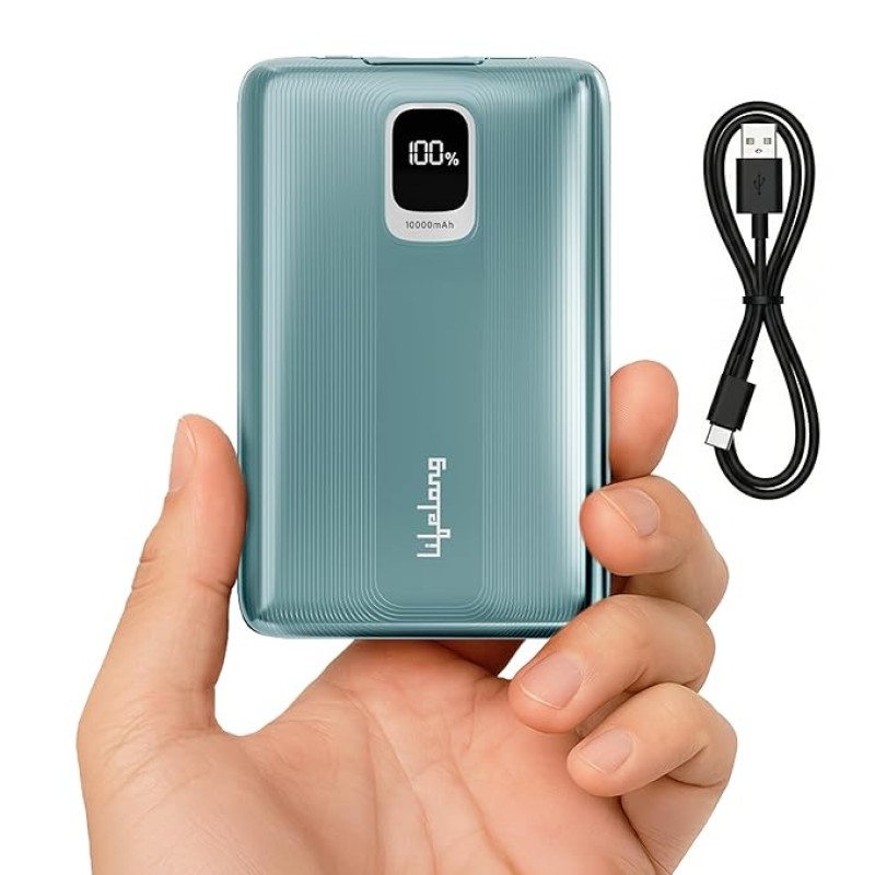 Lifelong Electronics 10000mAh Fast Charging Power Bank with Digital Display | Type C Input | 2 Output Ports | Quick Charge 3.0 | 22.5 W PD Powerbank | Cable Included (Teal Green) Lifelong Electronics 10000mAh Fast Charging Power Bank with Digital Display | Type C Input | 2 Output Ports | Quick Charge 3.0 | 22.5 W PD Powerbank | Cable Included (Teal Green)