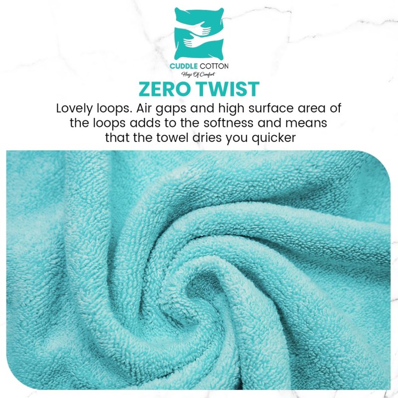 Cuddle Cotton Regalia Zero Twist Bath Towel, 600 GSM, 75 cm x 150 cm, Arctic Blue Cuddle Cotton Regalia Zero Twist Bath Towel, 600 GSM, 75 cm x 150 cm, Arctic Blue