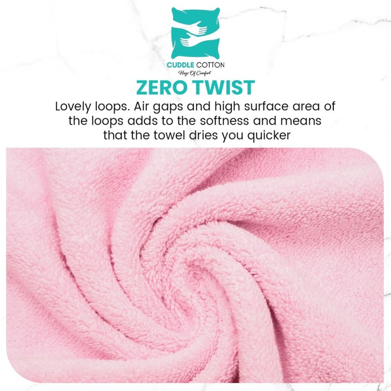 Cuddle Cotton Regalia Zero Twist Bath Towel, 600 GSM, 75 cm x 150 cm, Rose Pink Cuddle Cotton Regalia Zero Twist Bath Towel, 600 GSM, 75 cm x 150 cm, Rose Pink